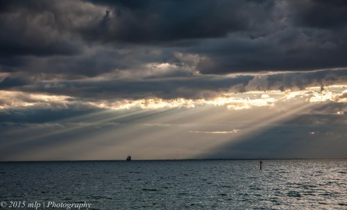 Jacobs Ladder over Williamstown Colour from Elwood Beach, 18 April 2015